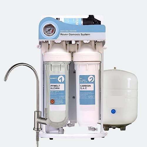 Wasserfilter, PREMIUM 5-stufiges Umkehrosmosesystem mit Wasserhahn und 3,2-G-Metalltank – 50 GPD, Leistung: 220–240 von AIRYSSFU