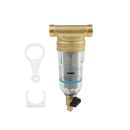 Wasserfilter, Wasservorfilter aus Edelstahl, Frontreiniger mit Manometer, Kupfer-Rückspülung for Entfernen von Rost und Ablagerungen im Rohr, indirekter Getränkereiniger(6 Points) von AIRYSSFU