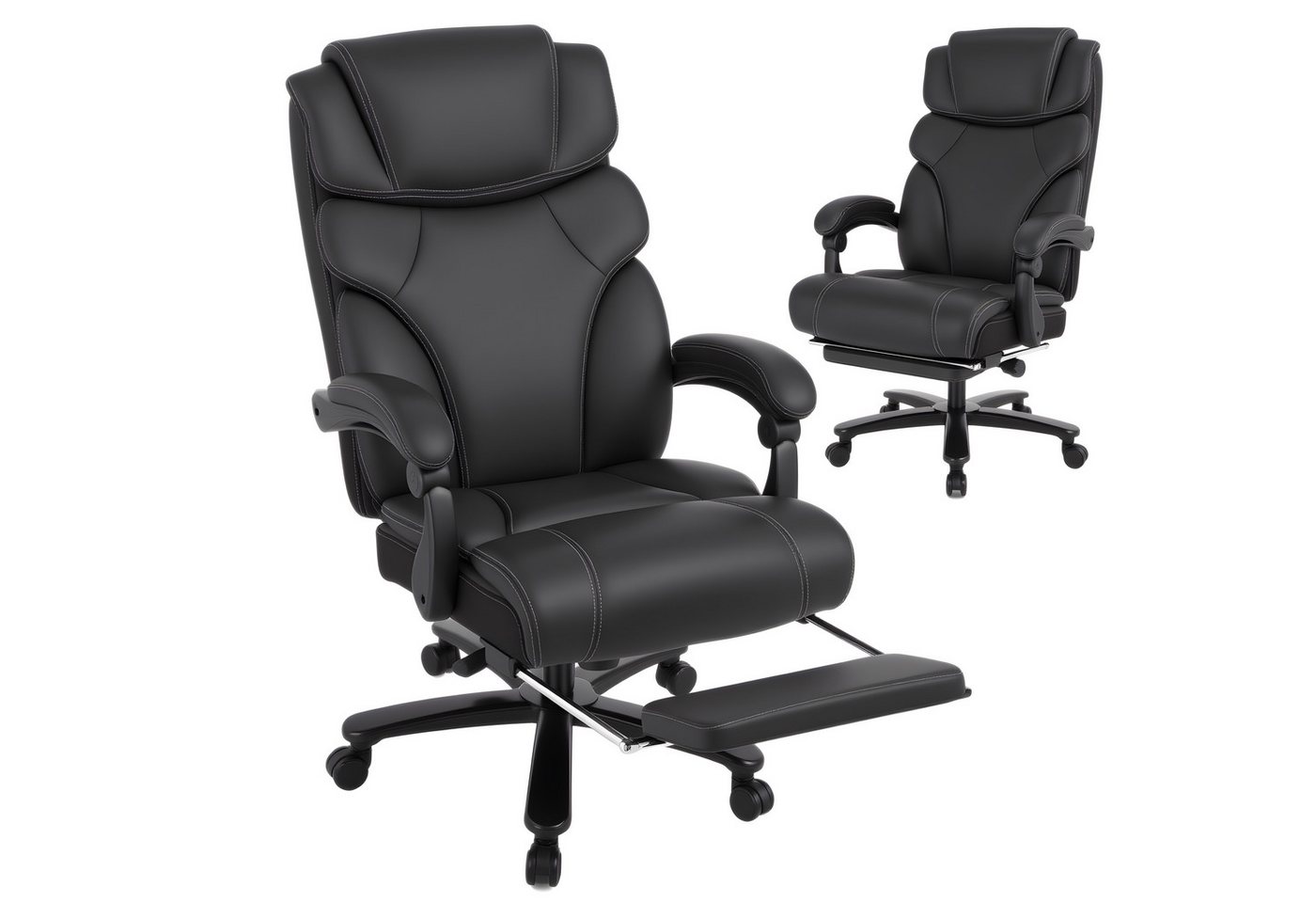 AISALL Bürostuhl Chefsessel PU mit Fußstütze, verstellbare Rückenlehne, PU-Leder (1 St), ergonomischer Schreibtischstuhl, Drehstuhl von AISALL
