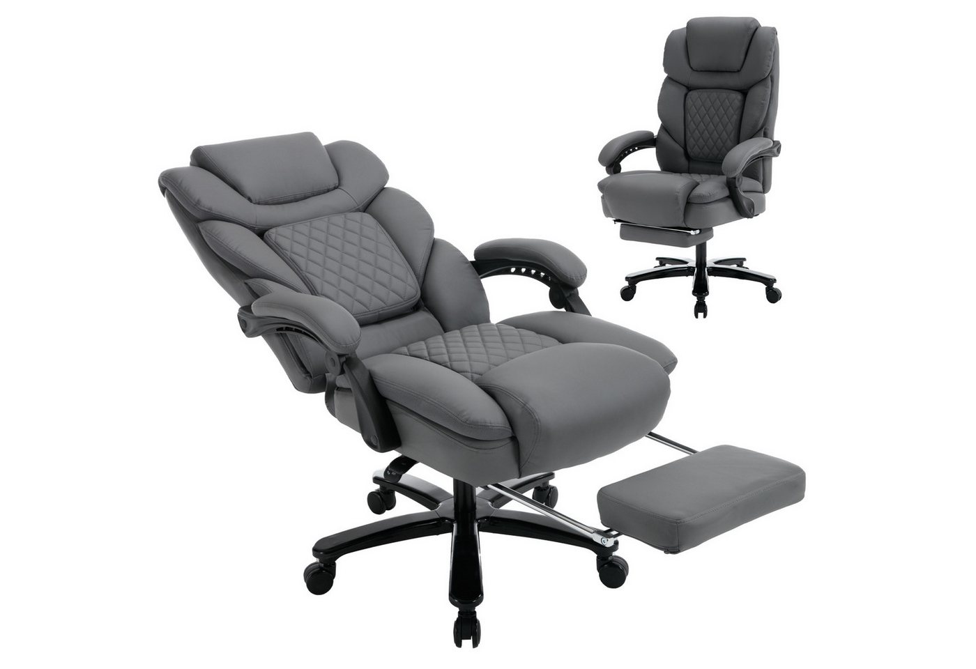 AISALL Bürostuhl Ergonomischer Computerstuhl, 90-160° Verstellbare Rückenlehne (1 St), Schreibtischstuhl mit Fußstütze, 360°-Drehfunktion von AISALL