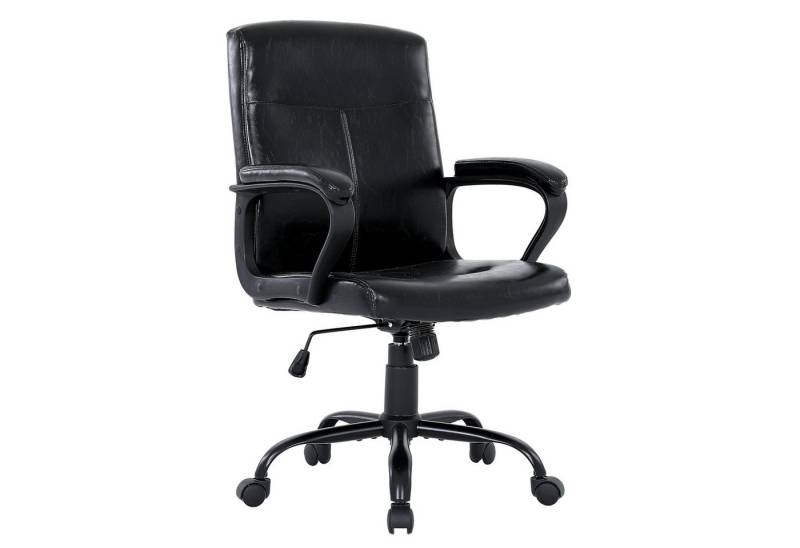 AISALL Bürostuhl Ergonomischer Retro-Polsterstuhl, Chefsessel, Schreibtischstuhl (1 St), Drehstuhl Computerstuhl, schwarzes PU-Material von AISALL