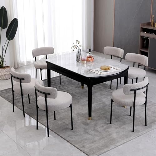 AISALL Esszimmerstühle 6er Set mit Rückenlehnen,Küchenstühle Gestell aus Schwarze Metall, Polsterstuhl Modern Retro Design Stühle, Stühle für Küche, Esszimmer, Hellgrau AISALL Esszimmerstühle 6er Set mit Rückenlehnen,Küchenstühle Gestell aus Schwarze Metall, Polsterstuhl Modern Retro Design Stühle, Stühle für Küche, Esszimmer, Hellgrau von AISALL