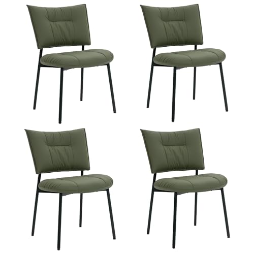 AISALL Esszimmerstühle Wohnzimmerstuhl mit Rückenlehne, esstisch stühle 4er Set Nordischen Küchenstühlen aus PU Leder, für Lounge Empfang, Esszimmer Küche, Wohnzimmer, Grün von AISALL