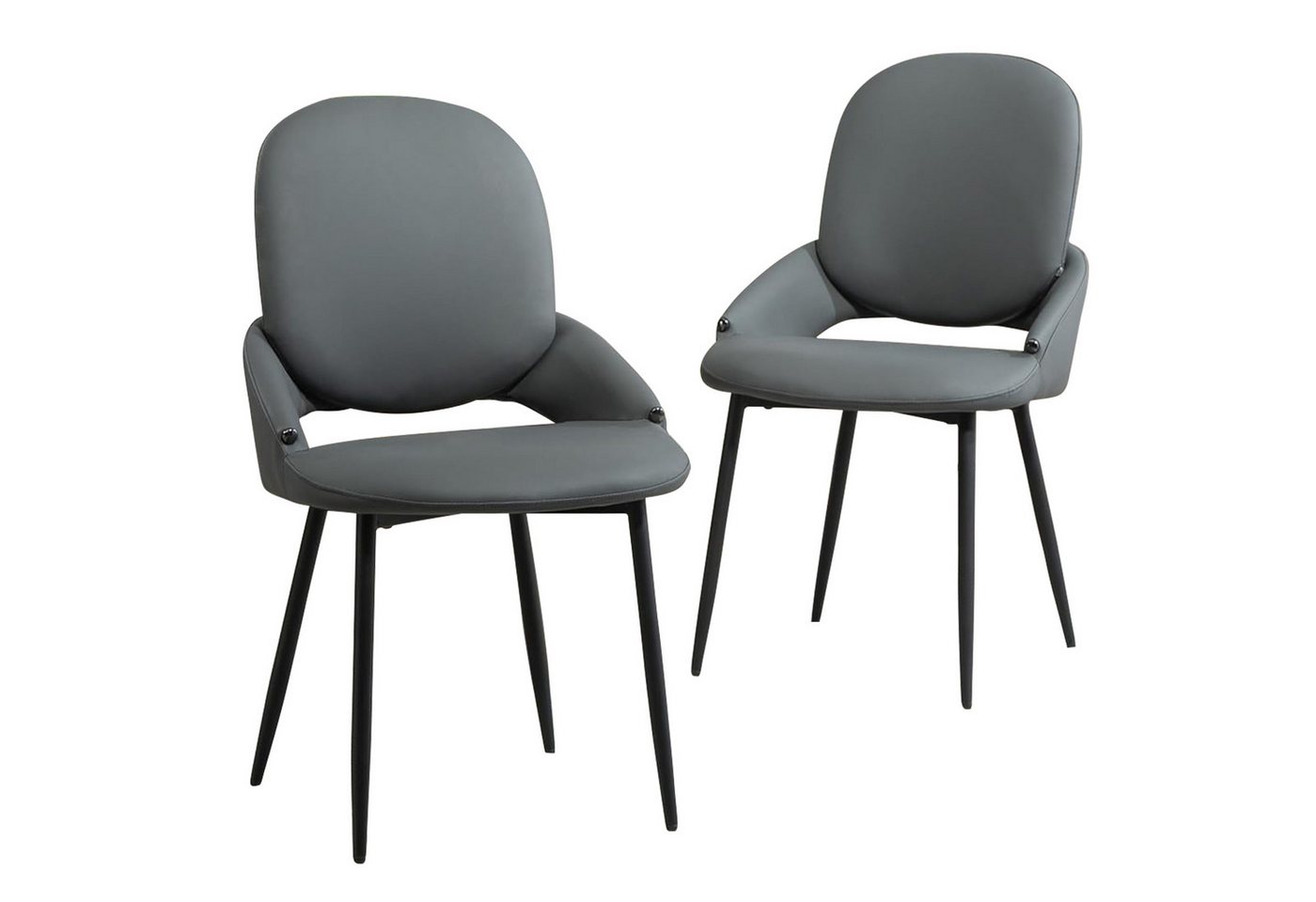 AISALL Polsterstuhl aus PU-Leder mit schwarzen Metallbeinen, Esszimmerstuhl (1 St), Wohnzimmerstuhl, Ergonomisches Design von AISALL