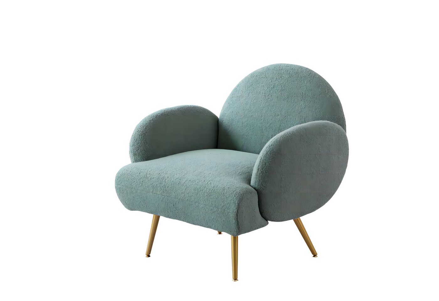 AISALL Sessel Loungesessel mit Metallbeinen, Einzelnes Lounge Sofa (1-St), Wohnzimmer- & Schlafzimmersessel, Teddystoff von AISALL