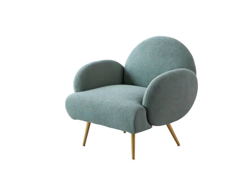 AISALL Sessel Loungesessel mit Metallbeinen, Einzelnes Lounge Sofa (1-St), Wohnzimmer- & Schlafzimmersessel, Teddystoff von AISALL