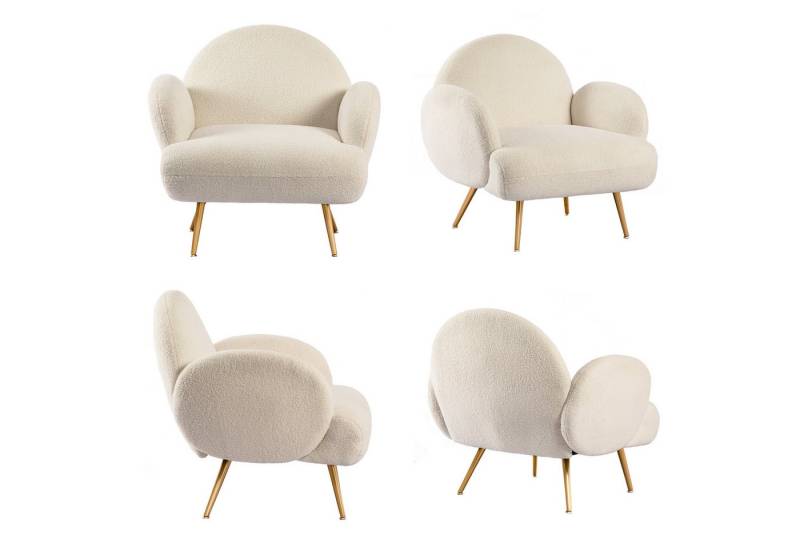 AISALL Sessel Loungesessel mit Metallbeinen, Einzelnes Lounge Sofa (1-St), Wohnzimmer- & Schlafzimmersessel, Teddystoff von AISALL