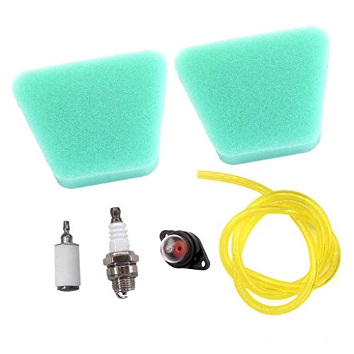 AISEN 2x Luftfilter für Partner 350 351 370 371 390 420 Poulan 2050 2115 2150 mit Zündkerze Primer Pumpe Benzinfilter von AISEN