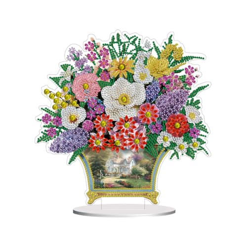 AISEN 5D DIY Diamond Painting Blumen Blumenstrauß Ornament, Diamant Malerei Tischdeko Vase, Diamant Painting Tisch Deko, Malen nach Zahlen Geschenk (C) von AISEN