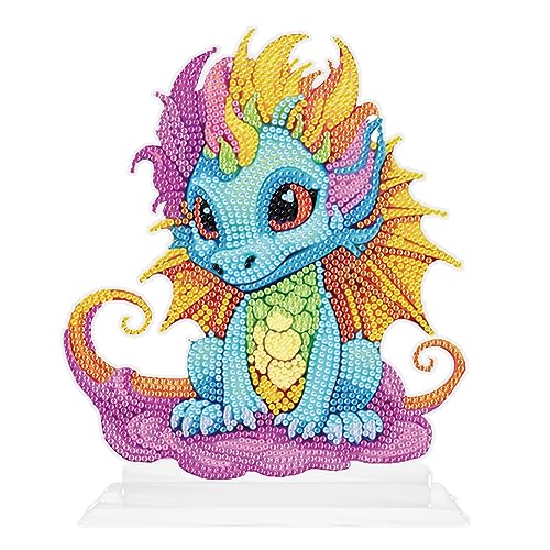 AISEN 5D DIY Diamond Painting Drachen Deko, Diamant Malerei Tischdeko, Diamant Painting Tisch Deko, Mahlen nach Zahlen Kinder Geschenk (G) von AISEN