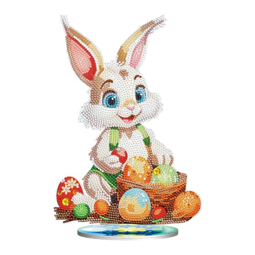 AISEN 5D DIY Diamond Painting Osterdeko Osterhase Ornament, Diamant Malerei Tischdeko Ostern Deko Ostereier Geschenk (C) von AISEN