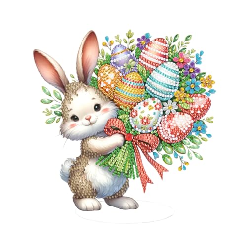 AISEN 5D DIY Diamond Painting Osterdeko Osterhase Ornament, Diamant Malerei Tischdeko Ostern Deko Ostereier Geschenk (Z) von AISEN