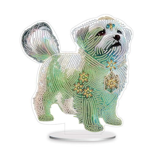 AISEN 5D DIY Diamond Painting Tischdeko 12 Tierkreis, Diamant Malerei Tischdeko Chinese Zodiac, Diamant Painting Tisch Deko Chinesische Sternzeichen, Malen nach Zahlen Kinder Geschenk (Hund) von AISEN