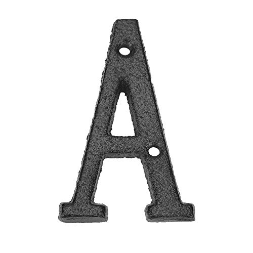 AISEN Hausnummer aus Metall, Hausnummer Retro, aus Schmiedeeisen, Hausnummer, Hausnummer, Straßenschild, Buchstaben-Logo, Außentür, Höhe 8 cm, mit Schrauben (A) von AISEN