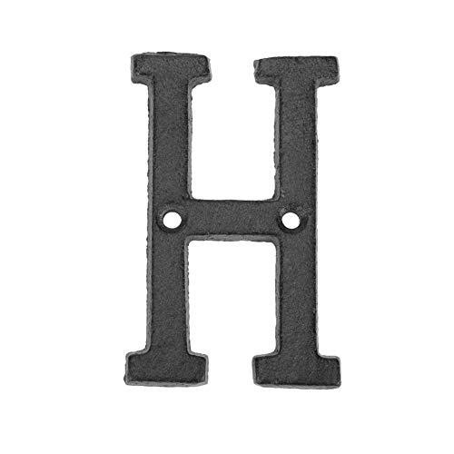 AISEN Hausnummer aus Metall, Hausnummer Retro, aus Schmiedeeisen, Hausnummer, Hausnummer, Straßenschild, Buchstaben-Logo, Außentür, Höhe 8 cm, mit Schrauben (H) von AISEN