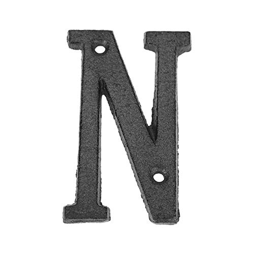 AISEN Hausnummer aus Metall, Hausnummer Retro, aus Schmiedeeisen, Hausnummer, Hausnummer, Straßenschild, Buchstabenlogo, Außentür, Höhe 8 cm, mit Schrauben (N) von AISEN