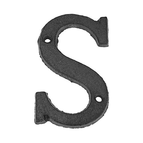 AISEN Hausnummer aus Metall, Hausnummer Retro, aus Schmiedeeisen, Hausnummer, Hausnummer, Straßenschild, Buchstabenlogo, Außenwand, Höhe 8 cm, mit Schrauben (S) von AISEN