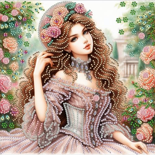 AISEN Teilbohrer DIY 5D Diamond Painting Bilder Elegant Damen Set, Teilweise Drill Diamond Painting Edle Frau Kit, Diamant Malerei Kinder 30x30cm (10) von AISEN