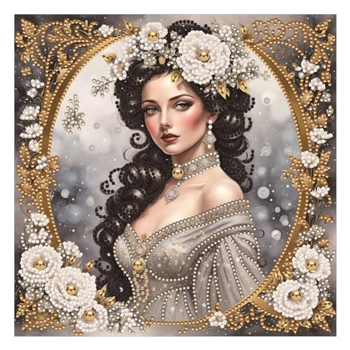 AISEN Teilbohrer DIY 5D Diamond Painting Bilder Elegant Damen Set, Teilweise Drill Diamond Painting Edle Frau Kit, Diamant Malerei Kinder 30x30cm (V) von AISEN