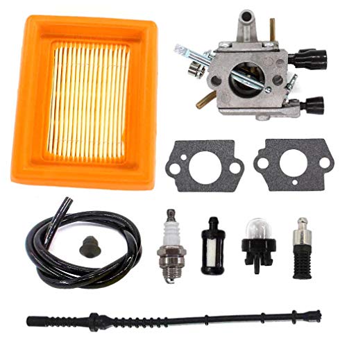 AISEN Vergaser Luftfilter Kit für STIHL FS120 FS120R BT120 BT120C FS200 FS200R SP200 FS250 FS250R HT250 FT250 FS300 FS350 FR350 Ersatzt 4134 120 0653, 4134 120 0652 von AISEN
