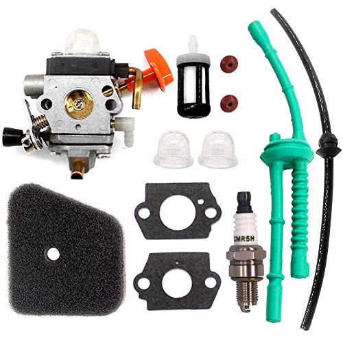 AISEN Vergaser mit Luftfilter Kraftstoffschlauch für Stihl FS87 FS90 HL90 FS100 FS100R FS110 FS110R FS130 KM130 FR130T FS130R HL100 HT130 KM90 KM100 Freischneider Ersetzt 41801200610 von AISEN