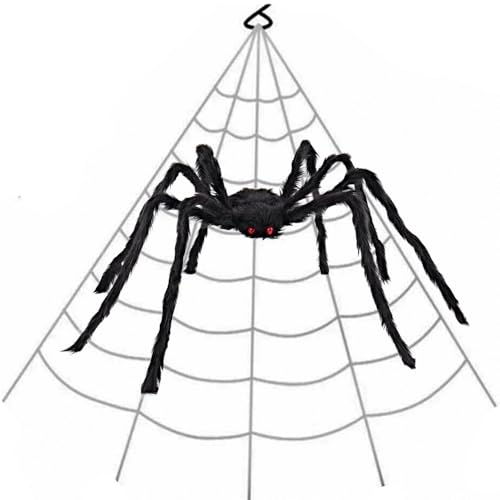 AISENO Halloween-Dekorationen, 508 cm Spinnennetz und 198,1 cm riesige Spinne, virtuelle, realistische, haarige Spinne für Innen- und Außendekoration AISENO Halloween-Dekorationen, 508 cm Spinnennetz und 198,1 cm riesige Spinne, virtuelle, realistische, haarige Spinne für Innen- und Außendekoration von AISENO