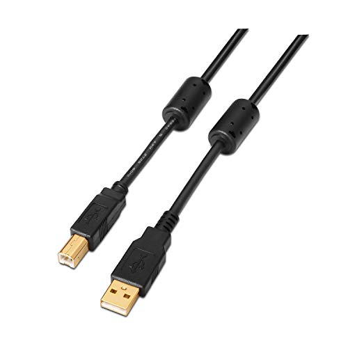 AISENS A101 – 0009 – USB 2.0 Drucker Kabel mit Ferrit 2 m, schwarz von AISENS