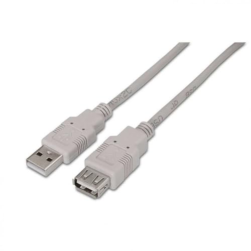 AISENS A101 – 0012 – 1 m USB 2.0 Verlängerung Kabel (geeignet für Spiele-Konsole, Digitalkameras, Webcam, Drucker und Maus) beige von AISENS