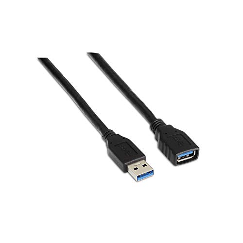 AISENS A105 – 0042 externer Verlängerung USB 3 Kabel (2 m, geeignet für Case/Spiele-Konsole/Digitalkameras/Webcam/Drucker/Maus) schwarz von AISENS