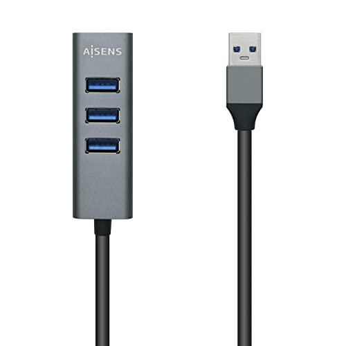 AISENS A106-0507 HUB USB 3.0 Typ A/M-4xTyp A/H, grau, 10 cm von AISENS