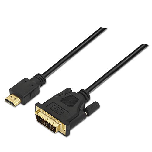 AISENS A117 – 0090 – DVI auf HDMI Kabel 1.8 m für Display oder Full HD Fernseher, Schwarz von AISENS