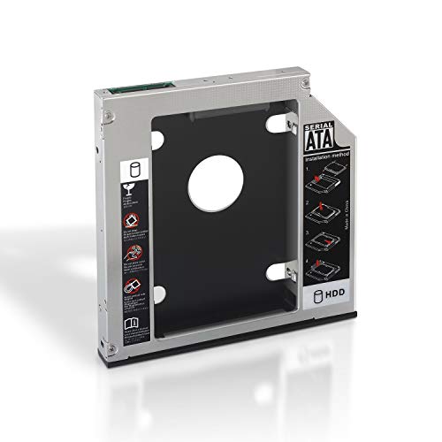 AISENS A129 – 0152 – 9.5 mm Festplatte Adapter für optisches Laufwerk Notebook 12.7 mm Silber von AISENS