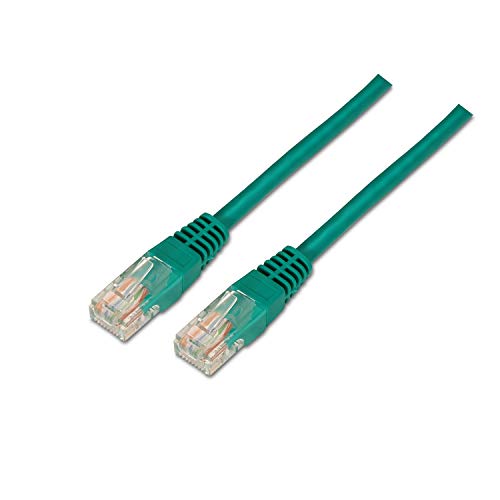 AISENS A133 – 0195 – Netzwerkkabel RJ45 Brauseschlauch (2.0 m, 10/100 Mbit/s, Switch/Router/Modem/Patchpanel/Patchfeld/Access Point/Champs-) grün von AISENS