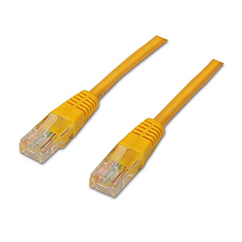 AISENS A135 – 0254 – Brauseschlauch RJ45-Patchkabel (1 m, 10/100/1000 Mbit/s, Switch/Router/Modem/Patchpanel/Patchfeld/Access Point/Champs-) gelb von AISENS