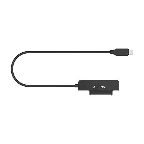 AISENS - ASE-25C04B - SATA A USB-C USB 3.0/Usb3.1 Gen1 Adapter für 2,5-Zoll-Festplatten, Schwarz von AISENS