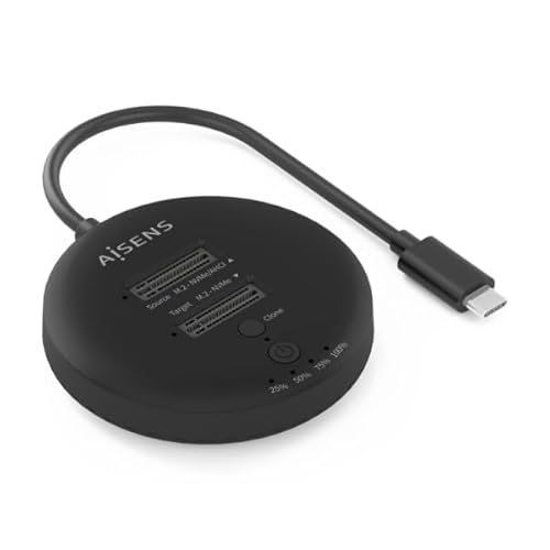 AISENS ESTACION Docking Doble Bahia NVME USB 3.2 GEN2X2 Clone Negro von AISENS