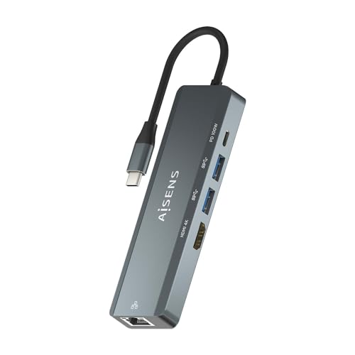 Aisens ASUC-5P011-GR USB-Hub, Grau, 1 Stück von AISENS