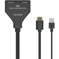 HDMI-Duplikator 4K@30HZ 1×2 mit Strom usb und Kabel, Schwarz, 30 cm - Aisens von AISENS