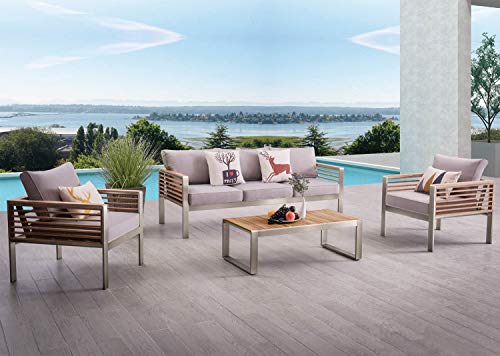 AISER Royal Garten Lounge Set -Bali- Luxuriöse Sitzgruppe mit 2 Sesseln und Kaffee Tisch aus hochwertigem Teak Holz Gartenmöbel Set von AISER