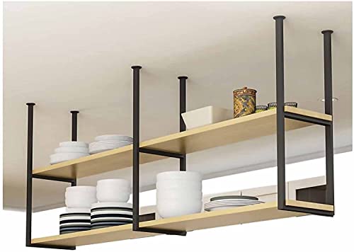 AISHANGTAO Deckenregal, hängende Deckenregalhalterungen, robuster Floa-Rahmen, Eisen, große Weinregale für die Küche von AISHANGTAO
