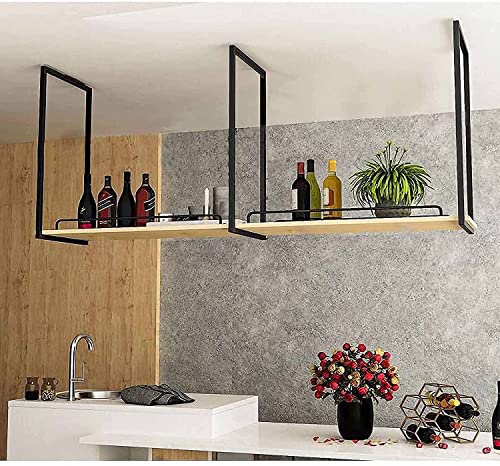 AISHANGTAO Hängendes Regal, montiertes Deckenregal, hängender Rahmen, Eisen, Retro-Weinregale für die Küche von AISHANGTAO