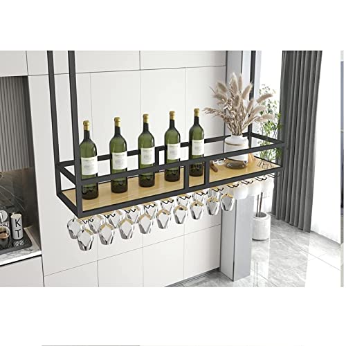 AISHANGTAO Weinglasregal/Flaschenregal/Lagerregal 3-in-1-Design für Bars, hängender Ausstellungsständer, Deckenweinregal, wandmontierter Pflanzenständer, schwebende Küchenregale von AISHANGTAO