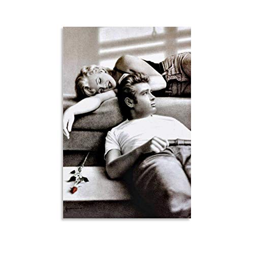 AISHNI Kunstdruck auf Leinwand, Motiv: Marilyn Monroe und James Dean, 50 x 75 cm von AISHNI