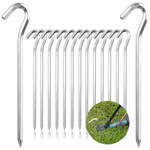 20 Stück Zeltheringe 18cm Zeltnägel Heringe Erdnägel Zelthaken Heringe Gartennagel Aluminium Heringe für Camping Markise Netting Plane von AISHOW