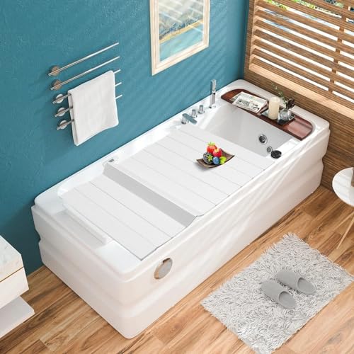 AISHULEI Klappbare Badewannenabdeckung PVC Dämmplatte Badewannenabdeckungen WeißE Badewannenisolierabdeckung FüR Spa, Badewannenablage, 0,65 cm Dicke (Size : 180x75x0.65cm) von AISHULEI