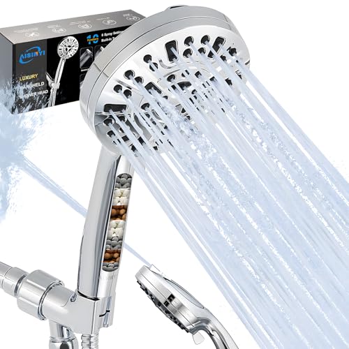 Gefilterter Duschkopf mit Handbrause, 10 Funktionen, Hochdruck-Duschkopf mit 200 cm Edelstahl-Brauseschlauch, integrierter 2 Power-Waschanlagen, austauschbares Filterdesign zur Verbesserung der Gefilterter Duschkopf mit Handbrause, 10 Funktionen, Hochdruck-Duschkopf mit 200 cm Edelstahl-Brauseschlauch, integrierter 2 Power-Waschanlagen, austauschbares Filterdesign zur Verbesserung der von AISINYI