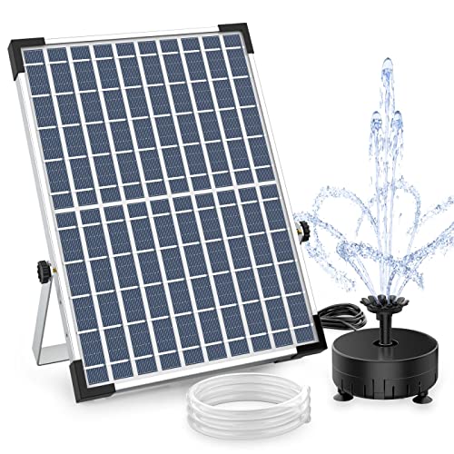 AISITIN 12W DIY Solar Springbrunnen, Neuestes Upgrade Solar Teichpumpe mit 2M Wasserleitung Solarbrunnen mit 21 Fontänenstile Solar Wasserpumpe für Garten,Teich,Vogelbad,DIY-Wasserspiel von AISITIN