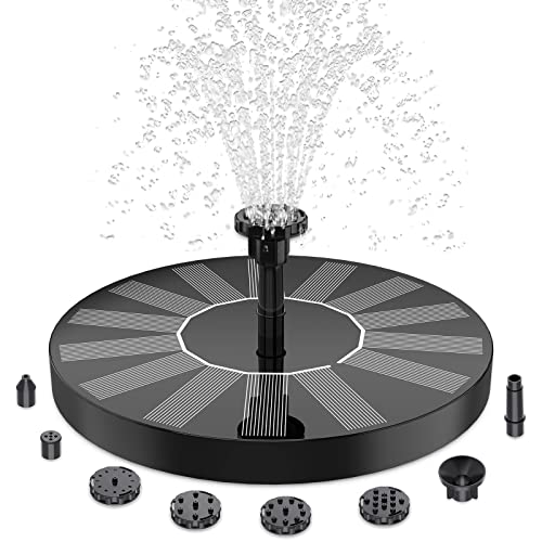 AISITIN Solar Springbrunnen, Update Solar Teichpumpe mit 6 Effekte Solar Wasserpumpe Solar schwimmender Fontäne Pumpe für Gartenteich Oder Springbrunnen Vogeltränke Fischbecken von AISITIN