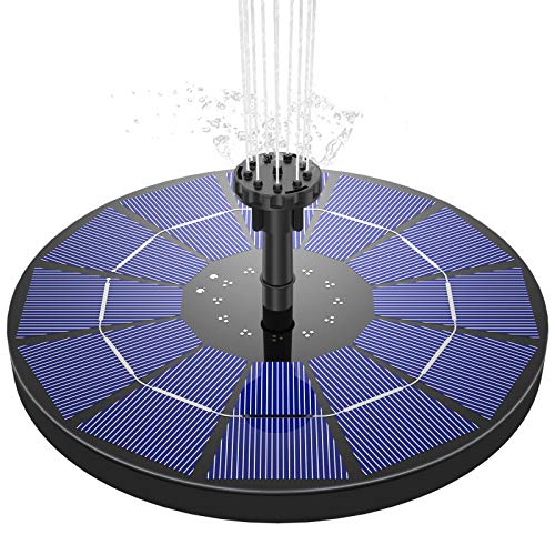 AISITIN 3,5W Solar Springbrunnen Solar Teichpumpe mit Solar Panel Eingebaute Batterie Wasserpumpe Solar Schwimmender Fontäne Pumpe mit 6 Fontänenstile für Garten, Vogel-Bad,Teich,Fisch-Behälter von AISITIN