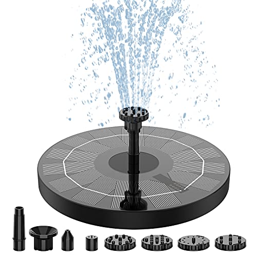 AISITIN 2.5W Solar Springbrunnen für Außen 2024 Upgrade,Solarbrunnen für Draussen Solar Teichpumpe Wasserpumpe Solar Schwimmender Fontäne mit 6 Fontänenstile für Garten,Vogelbad, Fisch-Behälter von AISITIN